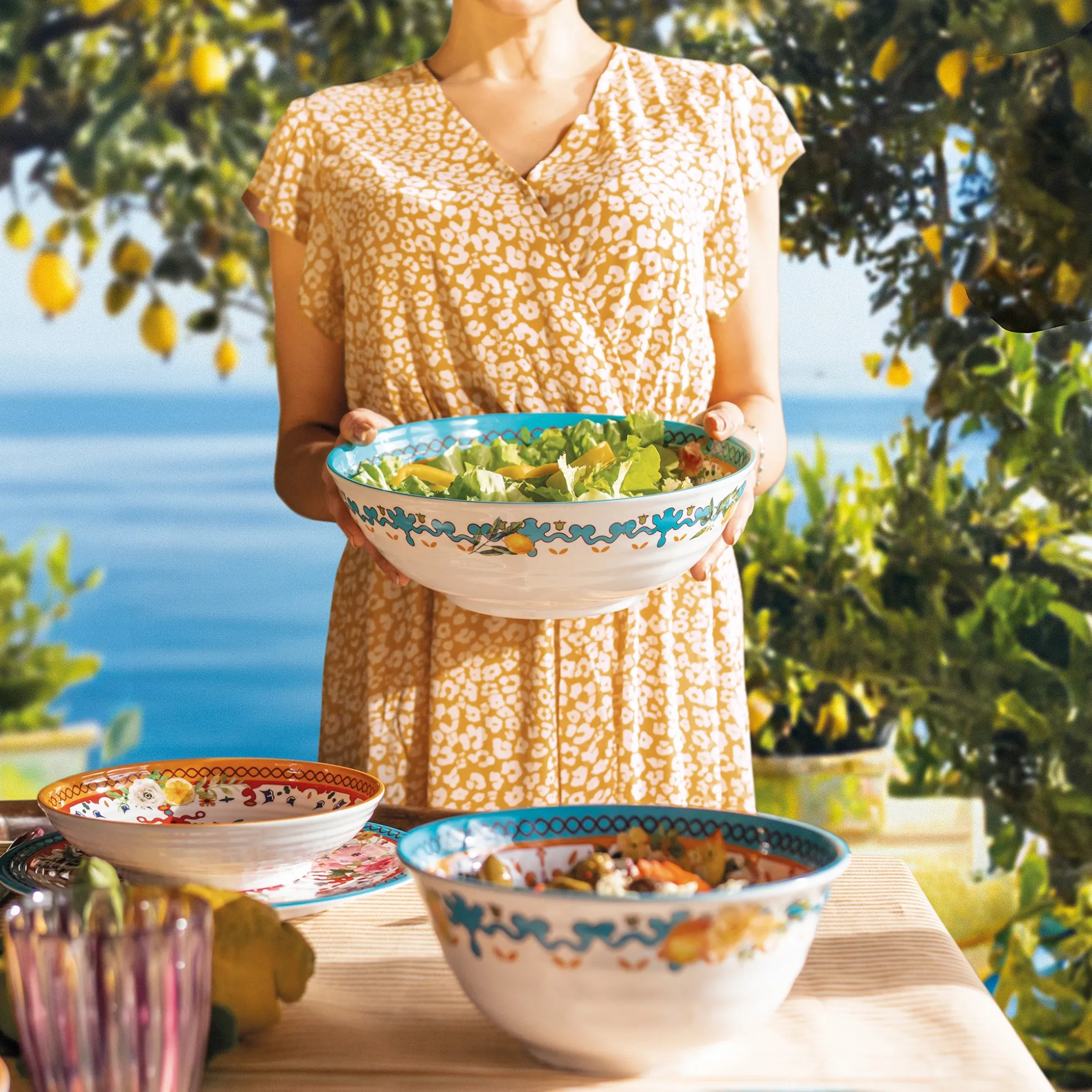 CONTENITORE Ø 30 CM ''FLOWER&LEMON''