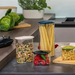 SET 2 BARATTOLI IN VETRO QUADRATI 