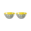 SET 2 CIOTOLE ⌀12CM "LE MURRINE" - Grigio/Bianco/Giallo