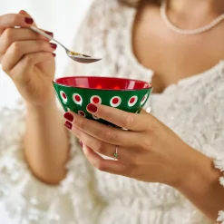 SET 2 CIOTOLE ⌀12CM "LE MURRINE" - Rosso/Bianco/Smeraldo