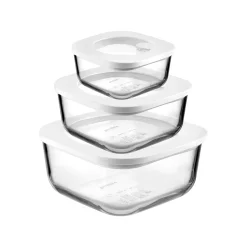 SET 3 CONTENITORI ERMETICI IN VETRO 'STORE&MORE GLASS' 