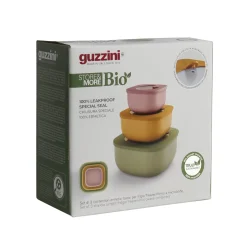 SET 3 CONTENITORI ERMETICI BASSI (ISCC+) 'STORE&MORE BIO' "FOOD STORAGE"