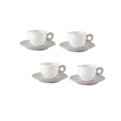 SET 4 TAZZINE CAFFÈ CON PIATTINI 