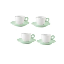 SET 4 TAZZINE CAFFÈ CON PIATTINI 