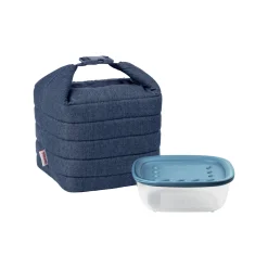 SET BORSA TERMICA CON CONTENITORE SALVAFRESCHEZZA 'HANDY JEANS' "ON THE GO"